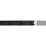 QNAP TS-464U NAS Rack (1U) Intel® Celeron® N5095 8 GB DDR4 0 TB QNAP Turbo System Aluminium, Black