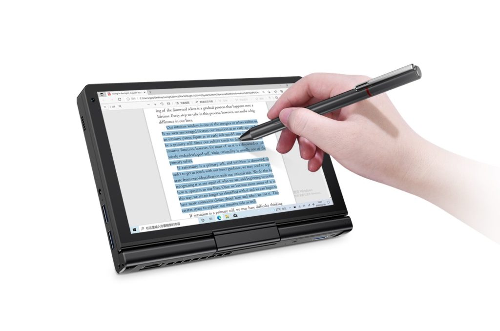 GPD Pocket 3K1 laptop i3-1125G4/8" WUXGA (1920x1200) Touchscreen IPS/x360/LAN/16GB/SSD 512GB/BT/BLKB/FPR/x360/Win 11 Graphite